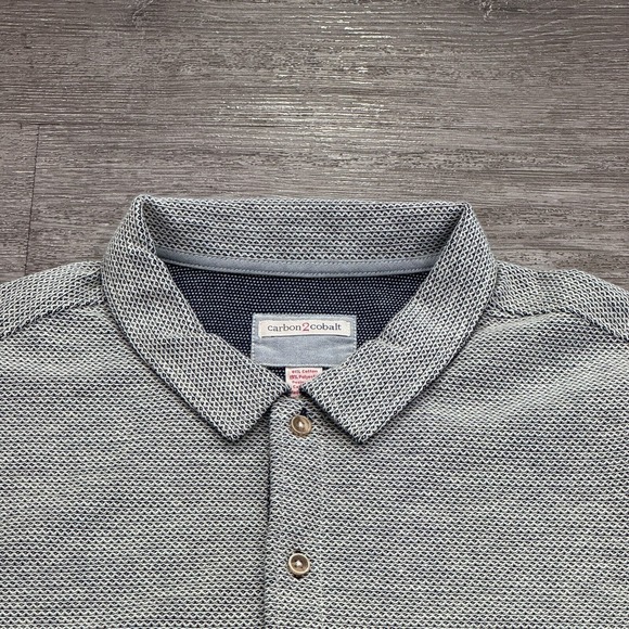 Carbon 2 Cobalt Shirt Mens Large Gray Short Sleeve Button Up Coastal Lounge - Picture 3 of 11